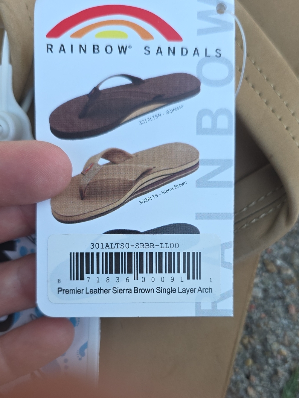 NWT Rainbow 301 ALTS Leather Sierra Brown Single Arch Flip Flops - Picture 8 of 11